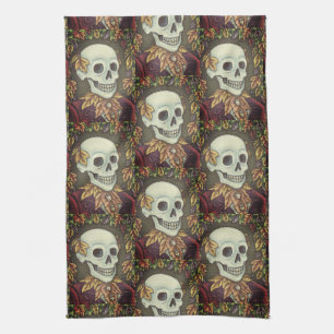 SKELETON, GOTHIC GENTLEMAN SKULL KITCHEN TOWEL GESCHIRRTUCH