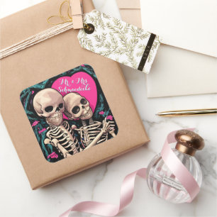 Skeleton Gothic Wedding Stickers Gastgeschenke Spa