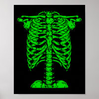 Skeleton Green Rib Käfig Knochen Kostüm Halloween 