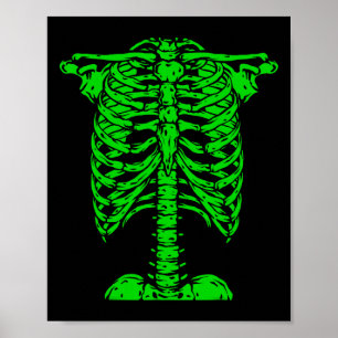 Skeleton Green Rib Käfig Knochen Kostüm Halloween  Poster