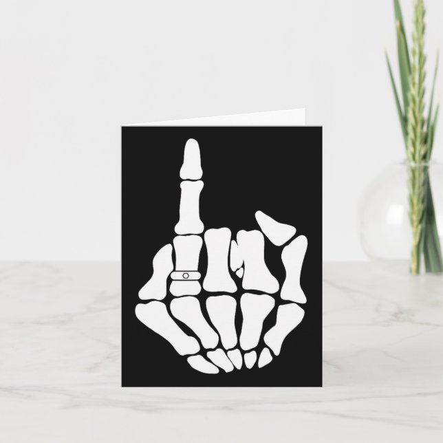 Skeleton Groom Wedding Just Married Spooky Gothic Karte (Vorderseite)