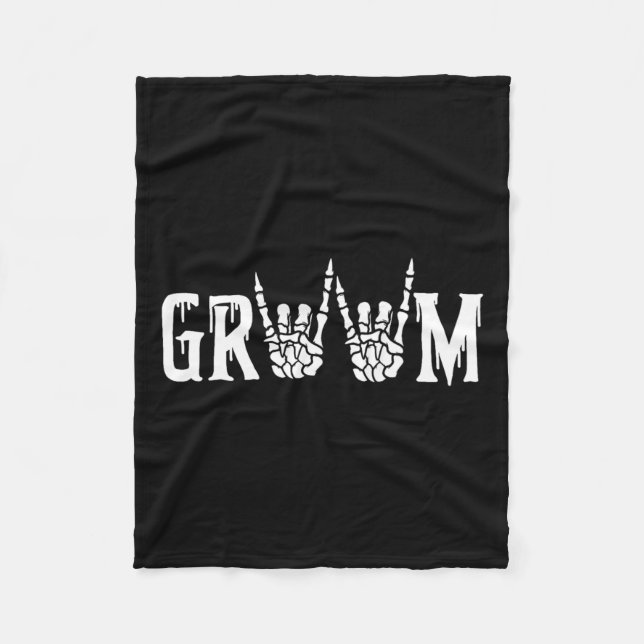Skeleton Groom Wedding Just Married Spooky Hallowy Fleecedecke (Vorderseite)