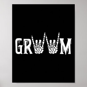 Skeleton Groom Wedding Just Married Spooky Hallowy Poster