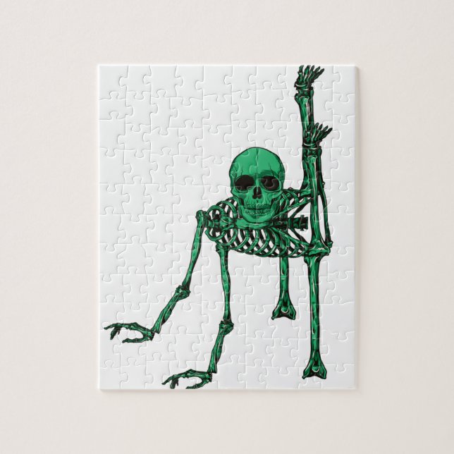 Skeleton gruseliges Yoga-Schädel-Tanzen Puzzle (Vertikal)