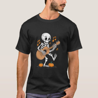 Skeleton Guitar Jam - Halloween Music Fun T-Shirt