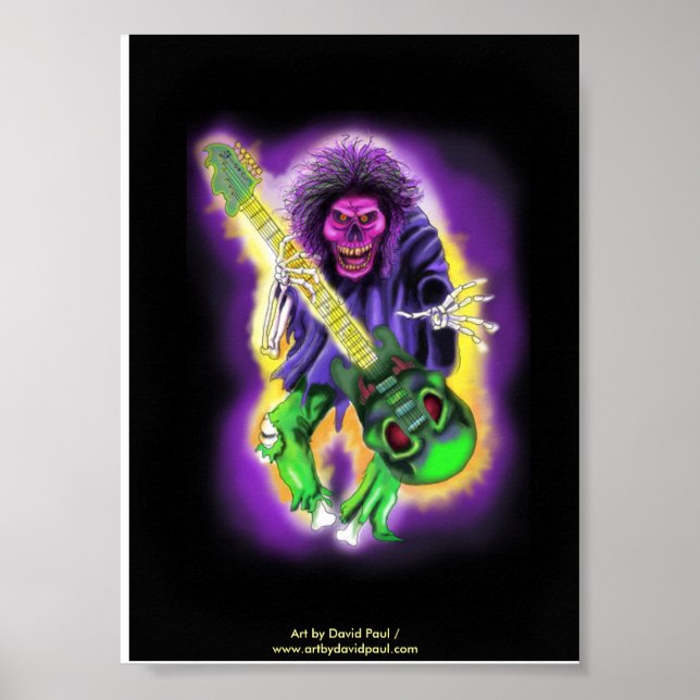 Skeleton Guitar Player Poster (Vorne)