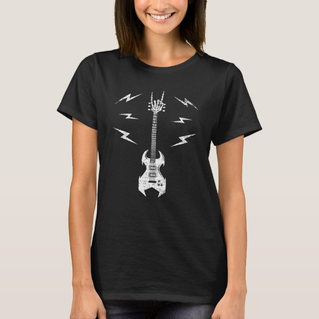 skeleton guitar rock and roll guitarist music love T-Shirt (Vorderseite)