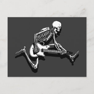 Skeleton Guitarist Jump Postkarte