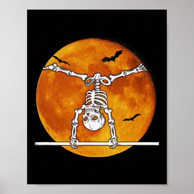 Skeleton Gymnastik Halloween Horizontal R Poster (Vorne)