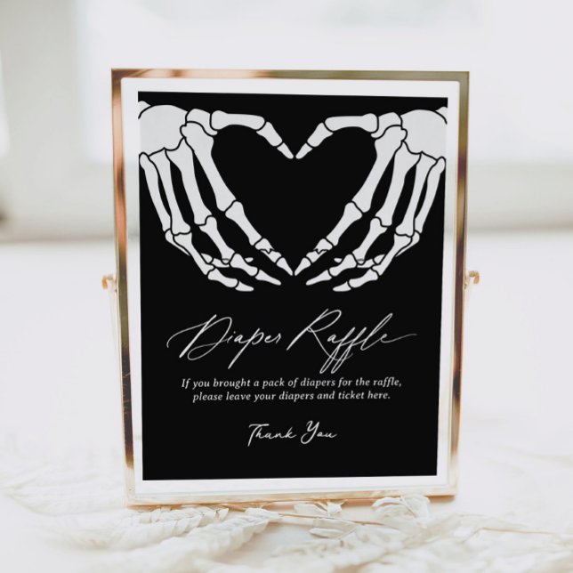 Skeleton Halloween Baby Dusche Windel Raffle Schil Poster (Von Creator hochgeladen)