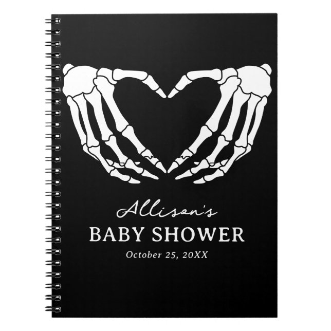 Skeleton Halloween Baby Showbook Notizblock (Vorderseite)