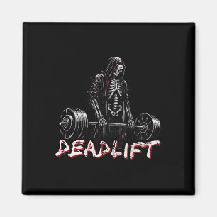 Skeleton Halloween Gym Jokes Weightlift Workout Magnet