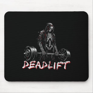 Skeleton Halloween Gym Jokes Weightlift Workout Mousepad