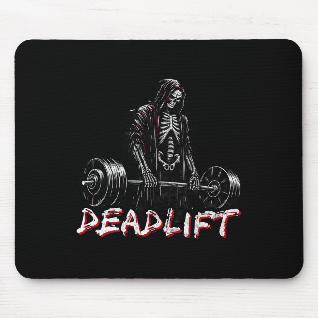 Skeleton Halloween Gym Jokes Weightlift Workout Mousepad (Vorne)