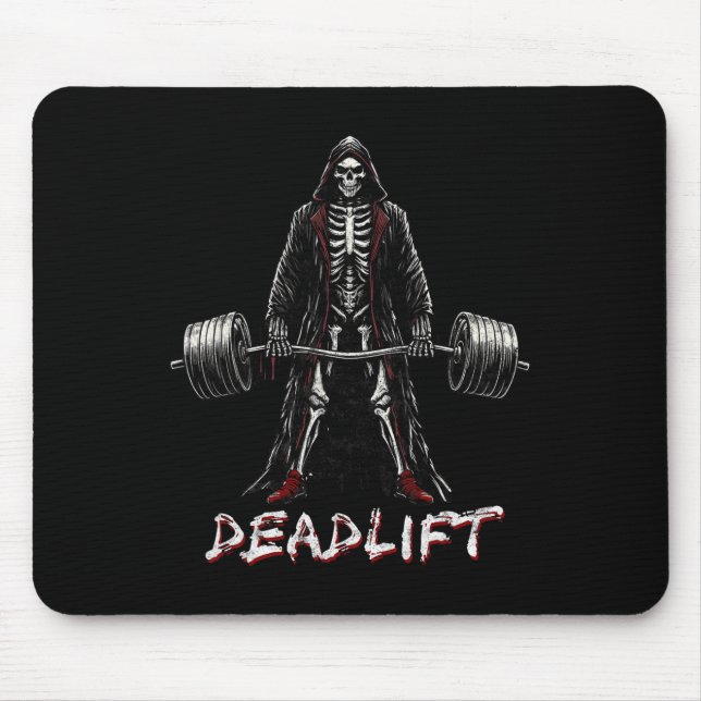 Skeleton Halloween Gym Jokes Weightlift Workout Mousepad (Vorne)