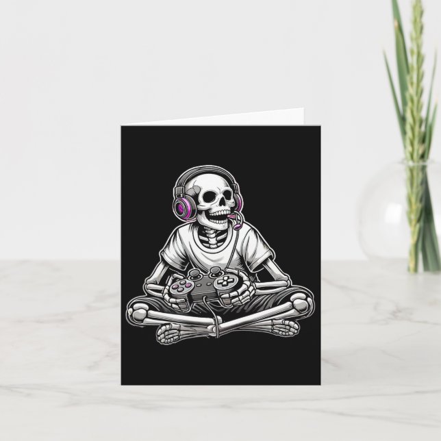 Skeleton Halloween Karte (Vorderseite)