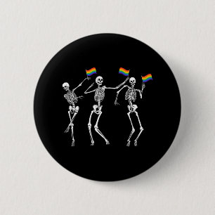 Skeleton Halloween Lgbt Flag Skeleton Gay Pride Mo Button