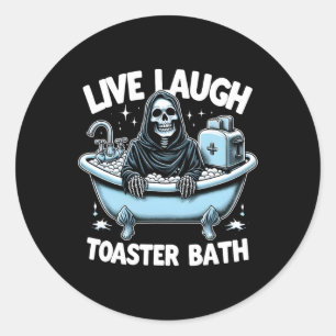 Skeleton Halloween Live-Lagh Toaster Bath Design Runder Aufkleber