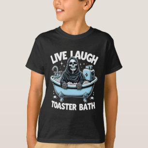Skeleton Halloween Live-Lagh Toaster Bath Design T-Shirt