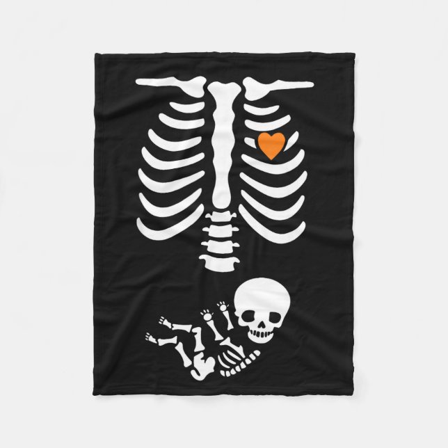 Skeleton Halloween Maternity Funny Pregnancy 2025  Fleecedecke (Vorderseite)