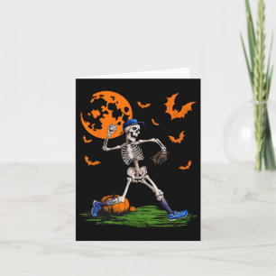 Skeleton Halloween Men Boys Baseball Spooky Saison Karte