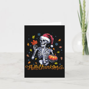 Skeleton Halloween Mery Christmas Happy Hallodanke Karte
