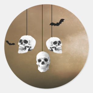 Skeleton Halloween-Party Freaky Night Runder Aufkleber