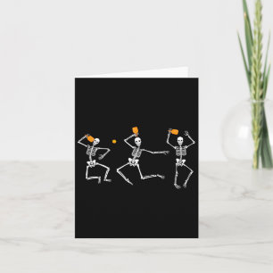 Skeleton Halloween Pickleball Karte