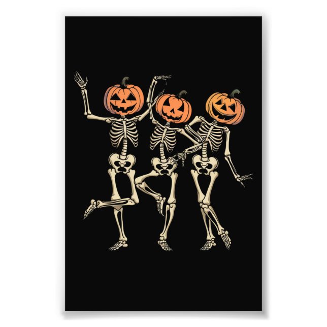 Skeleton Halloween Pumpkin Fall Spooky Jahreszeit Fotodruck (Vorne)