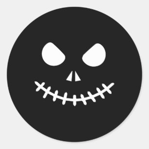 Skeleton Halloween Runder Aufkleber