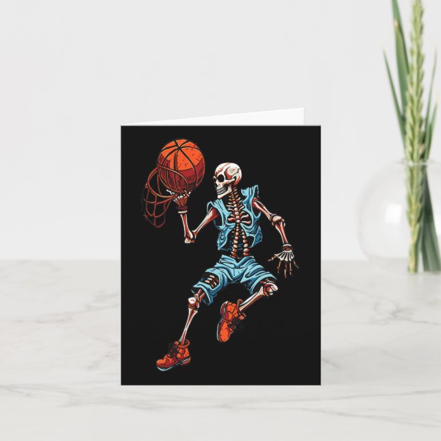 Skeleton Halloween Spooky Dunking Skull-Kostüm Karte (Vorderseite)