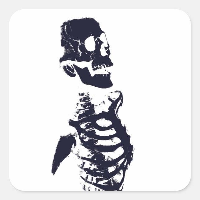 SKELETON HALLOWEEN SQUARE STICKERS (Vorderseite)