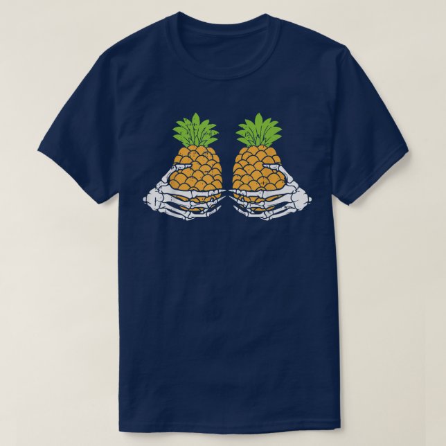Skeleton Hand Ananas Bra Kostüm SonnenHallowee T-Shirt (Design vorne)