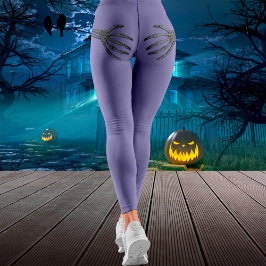 Skeleton Hand auf Hintern Funny Halloween Lila Leggings