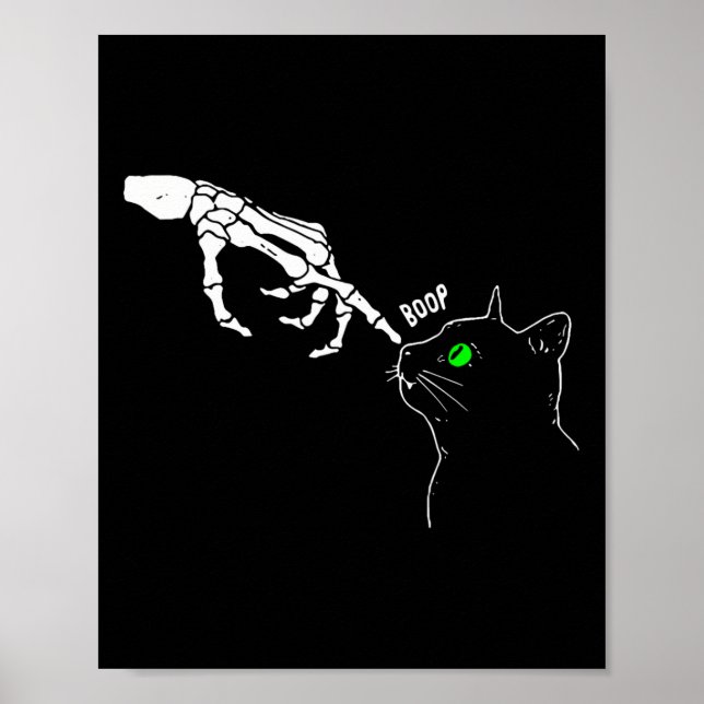 Skeleton Hand Boop auf einem katzenartigen, sonnig Poster (Vorne)
