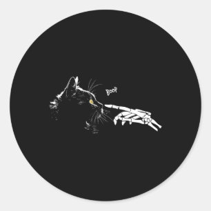 Skeleton Hand Boop Halloween Niedliche Schwarze Ka Runder Aufkleber