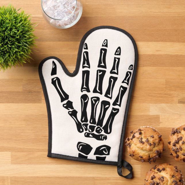 Skeleton Hand Gothic Halloween Kochen Spooky Jahr Ofenhandschuh (Oben unten)