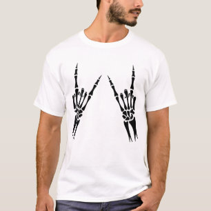 Skeleton Hand Halloween Bones Finger Skull T-Shirt