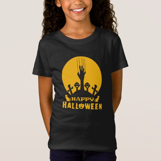 Skeleton Hand Halloween Graveyard T - Shirt (Vorderseite)