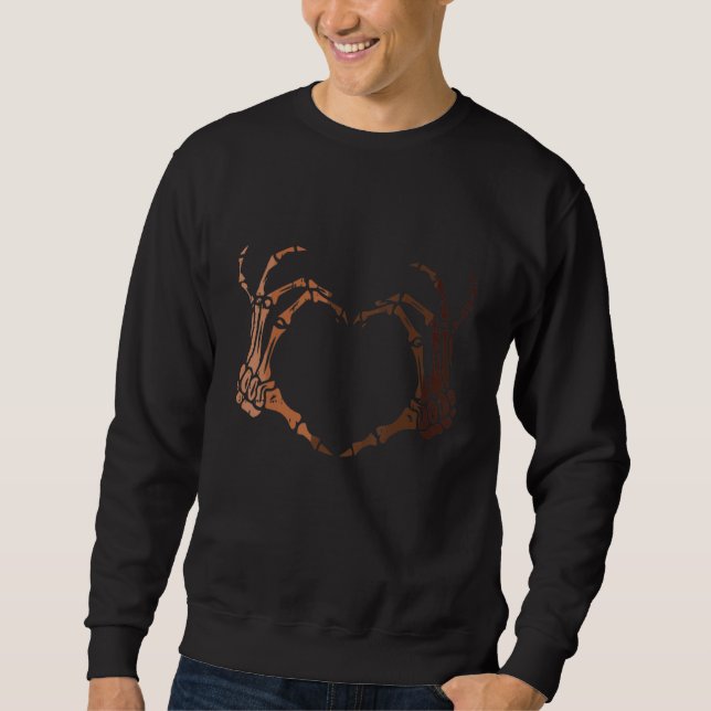 Skeleton Hand Heart Black History Month African Am Sweatshirt (Vorderseite)