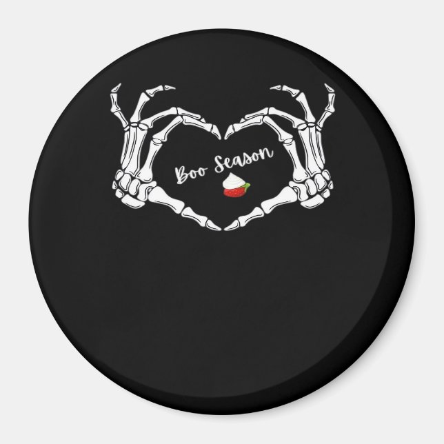 Skeleton Hand Heart Boo Season Classic Magnet (Vorne)