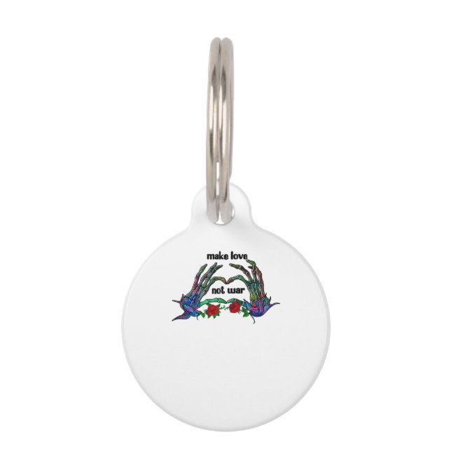 Skeleton Hand Heart Design Haustiermarke (Vorderseite)