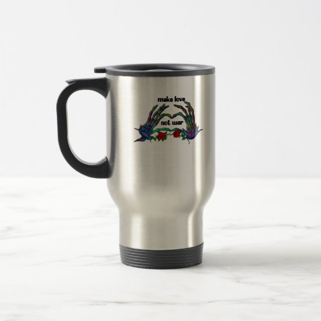 Skeleton Hand Heart Design Reisebecher (Links)