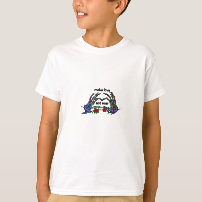 Skeleton Hand Heart Design T-Shirt (Vorderseite)