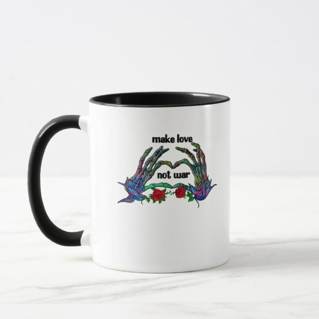 Skeleton Hand Heart Design Tasse (Links)