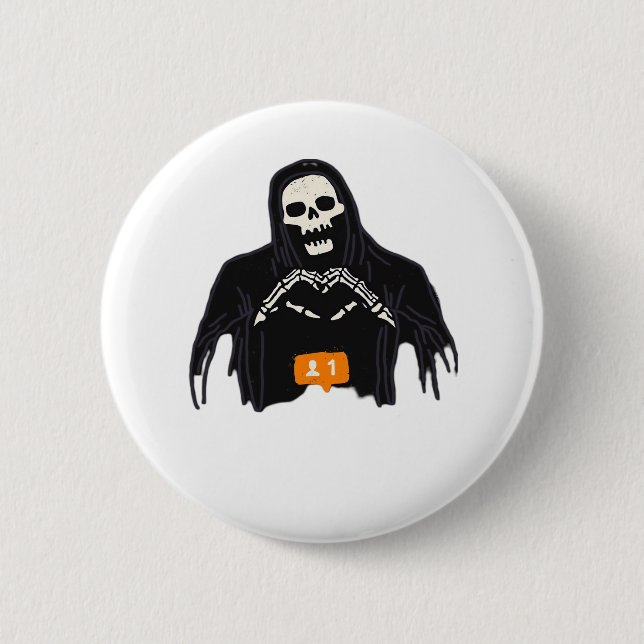 Skeleton Hand Heart Follower Classic Button (Vorderseite)