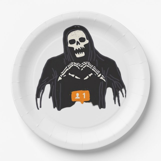 Skeleton Hand Heart Follower Classic Pappteller (Vorderseite)