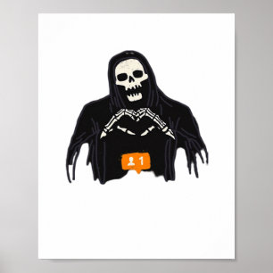 Skeleton Hand Heart Follower Classic Poster