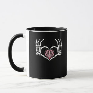 Skeleton Hand Heart Funny Halloween Frauen Männer Tasse