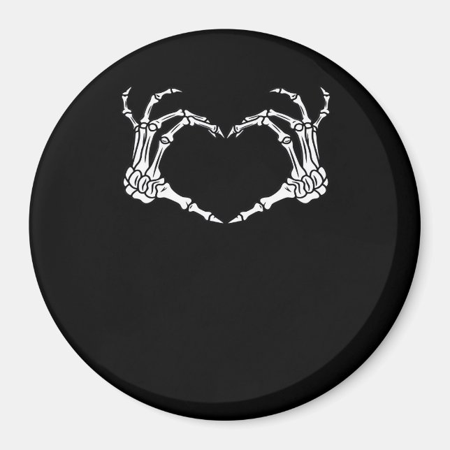 Skeleton Hand Heart Halloween Design Magnet (Vorne)